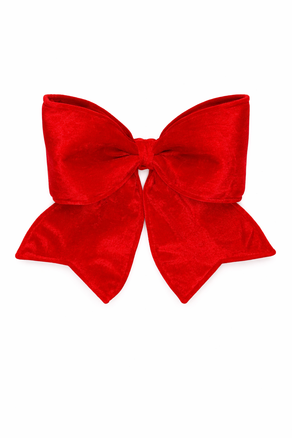 SMALL RED VELVET BOW WITH TIE 15"x10.5"