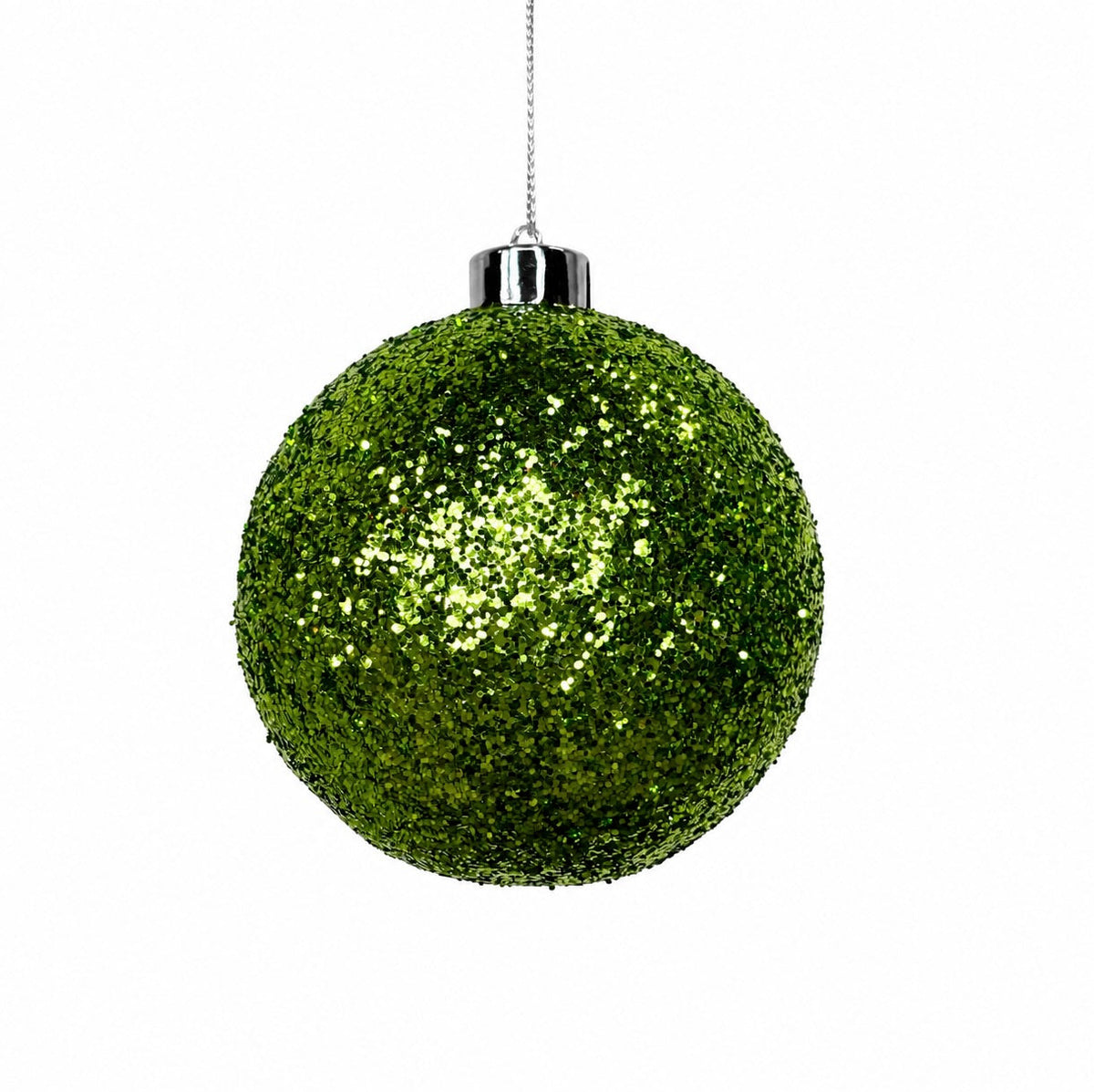 120mm Lime Glitter Ball Ornament