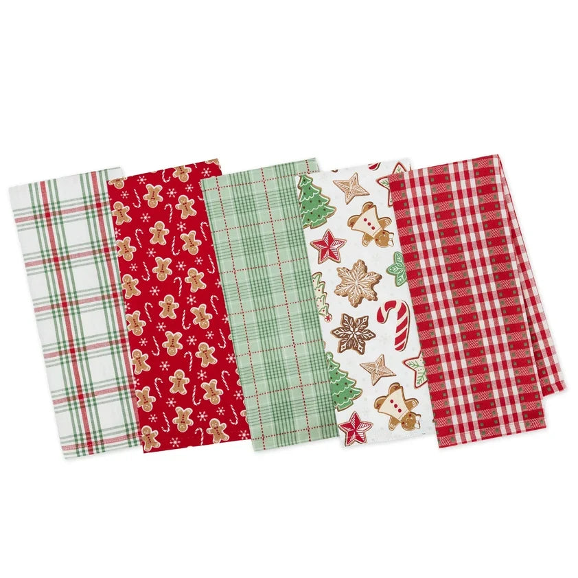 Sugar and Spice Assorted Dishtowels(WHT GINGERBREAD ONLY)