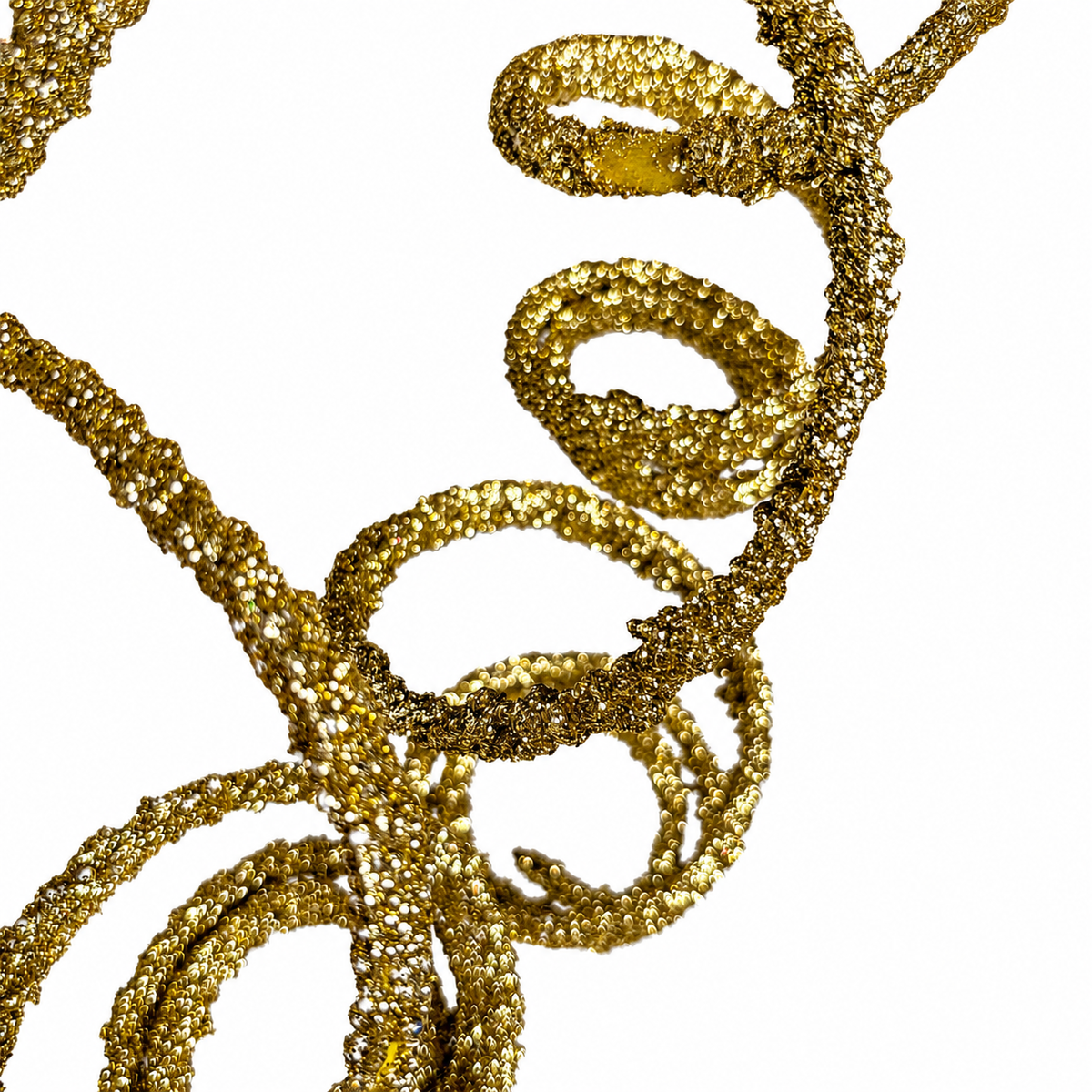 25.5" Gold Glittered Swirl Pick