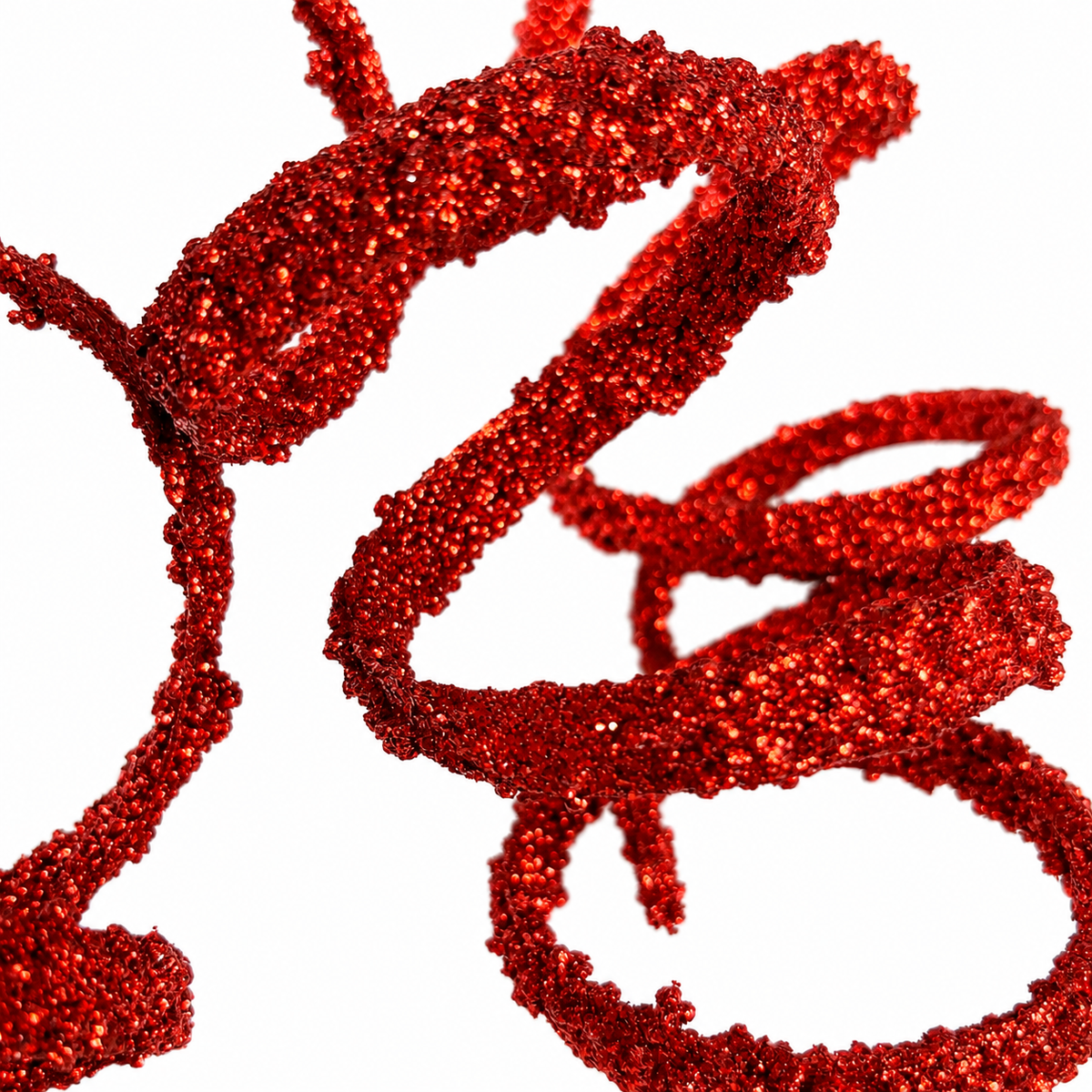 25.5" Red Glittered Swirl Pick