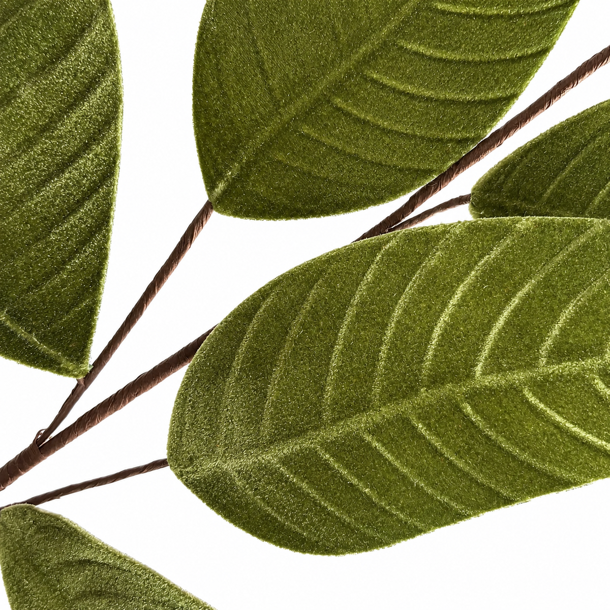 31" Green Velvet Leaf Spray