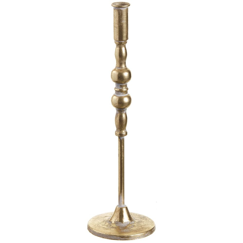 15"METAL TAPER CANDLE HOLDER GO/AT