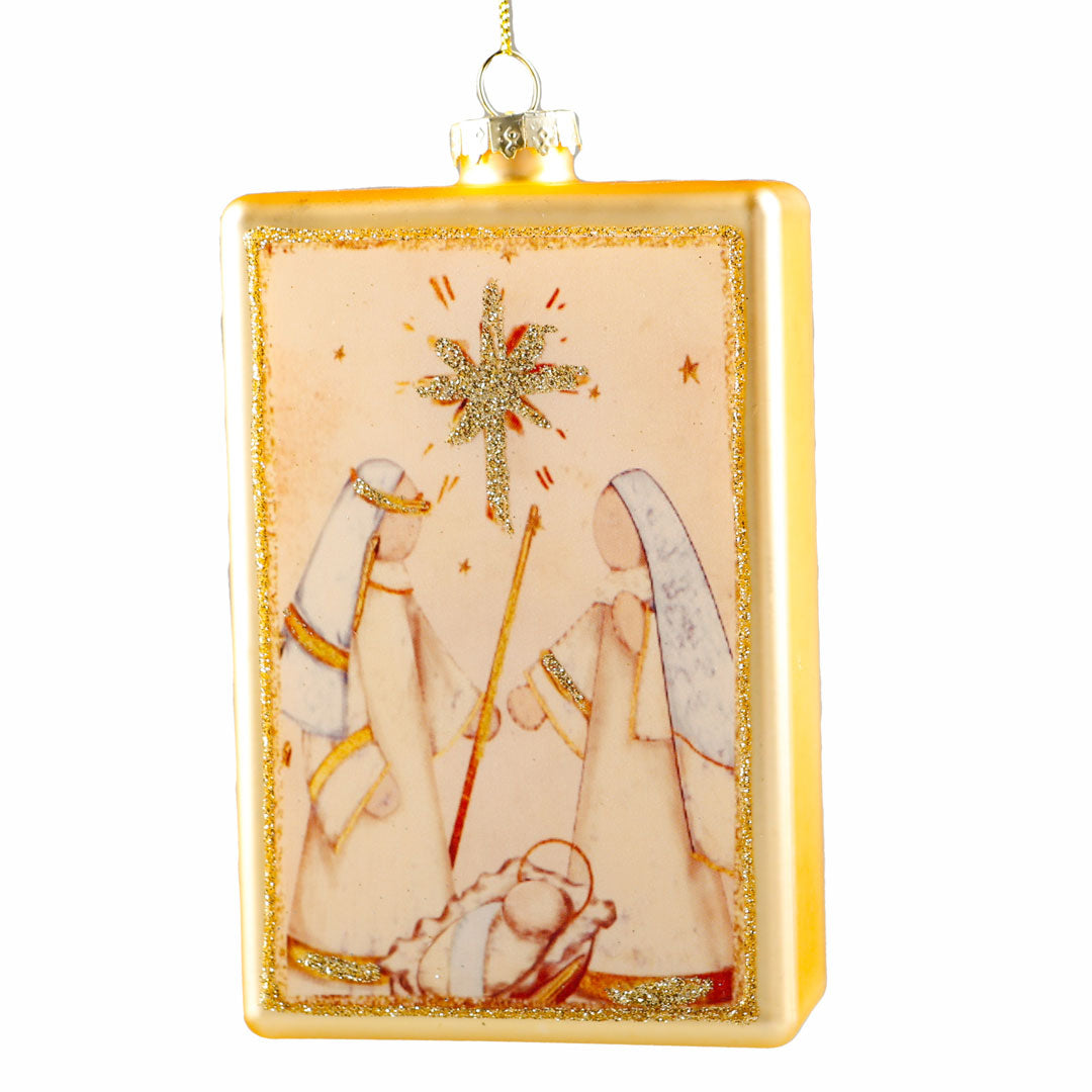 Holy Family Glass Ornament