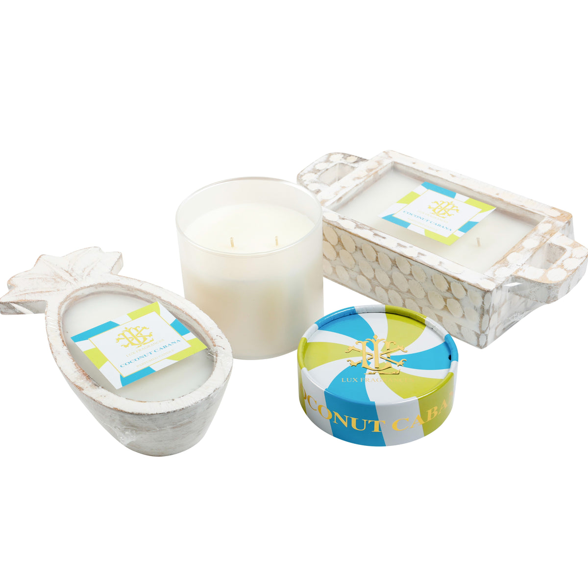 Coconut Cabana Whitewashed Pineapple Candle