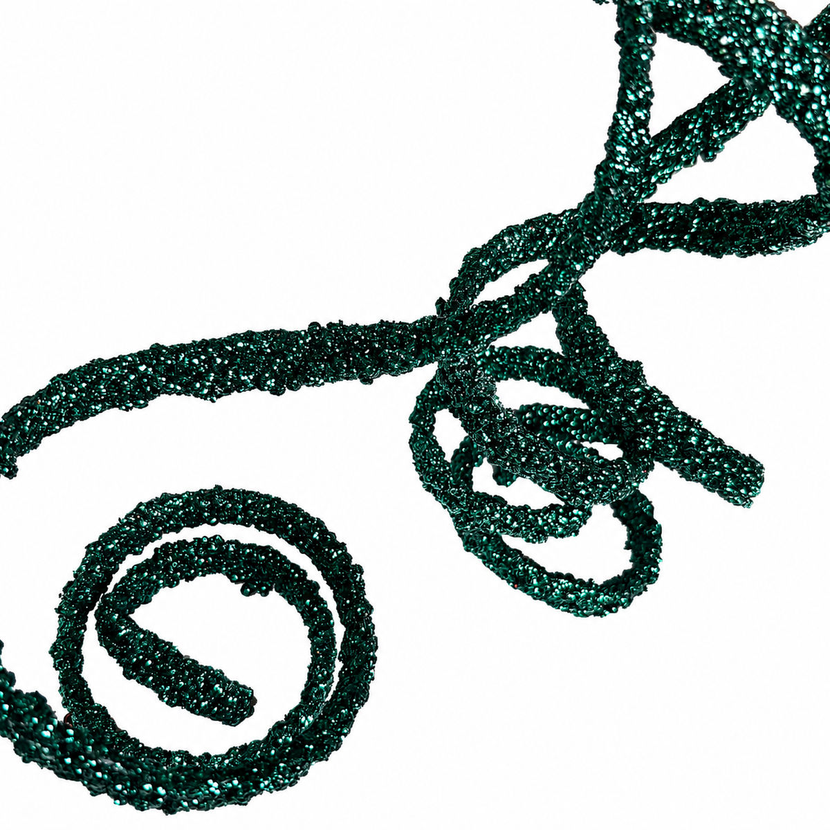 25.5" Emerald Glittered Swirl Pick