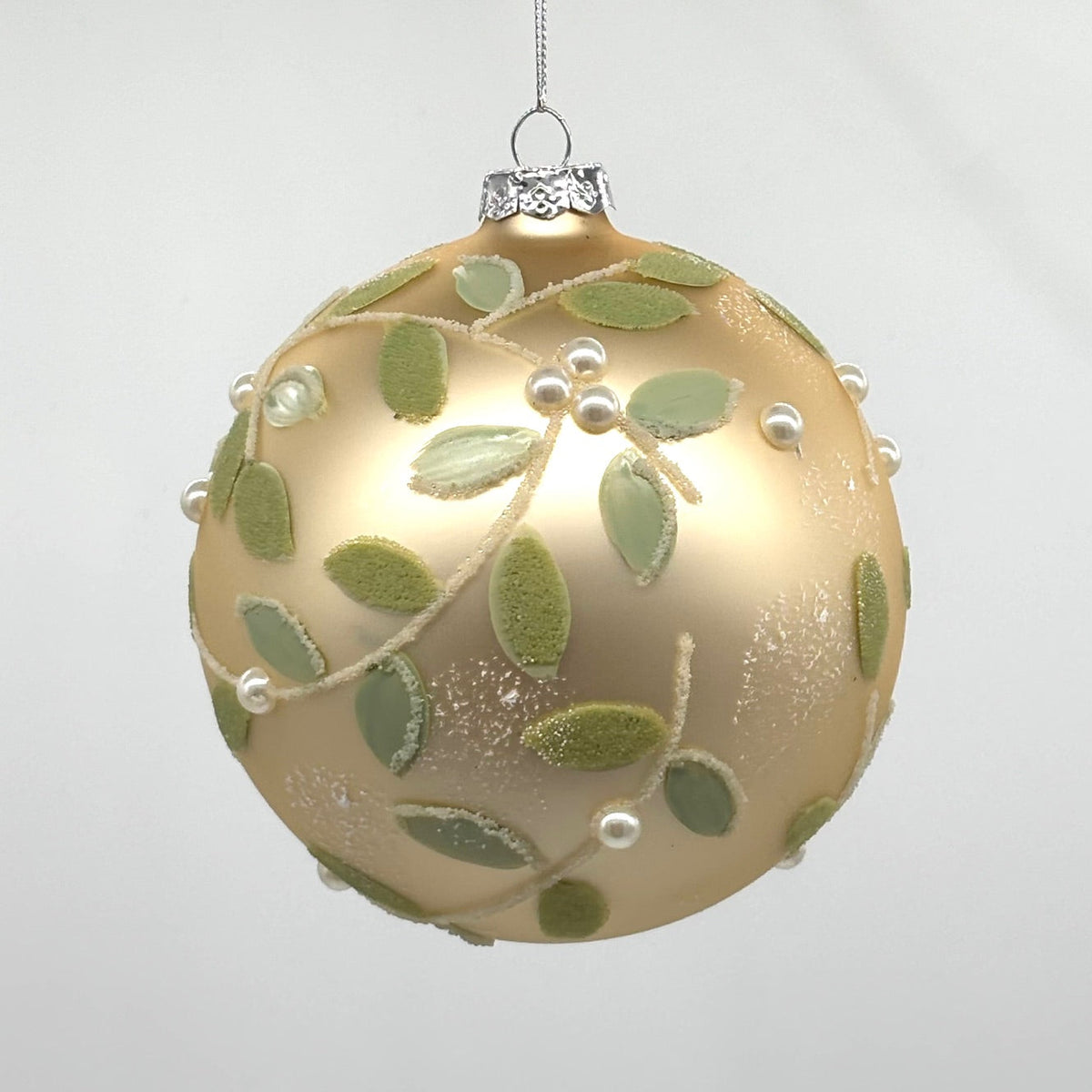4.5" SEAFOAM AND GOLD BEADED ORN STYLE A