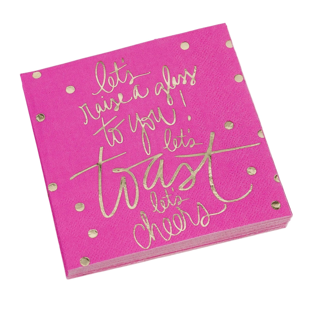 Let's Raise A Glass, Beverage Napkin Package Of 20.