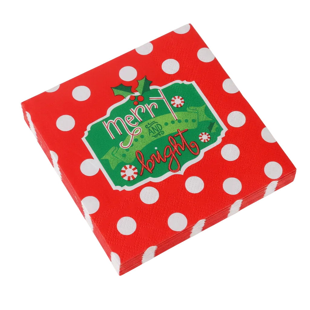 Merry And Bright Beverage Napkin (Pkg of 20)