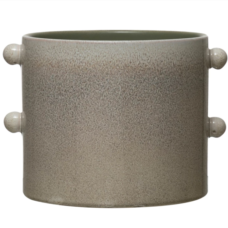 Stoneware Planter with Glaze