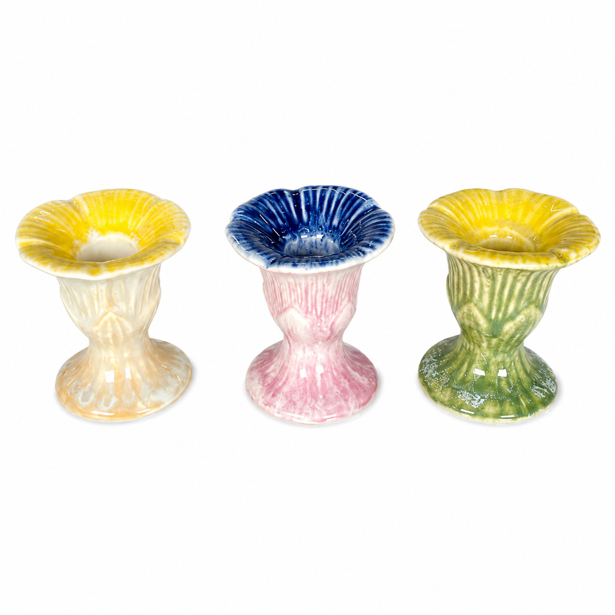 Stoneware Flower Shped Taper Holder 3 Styles MIDDLE ONLY