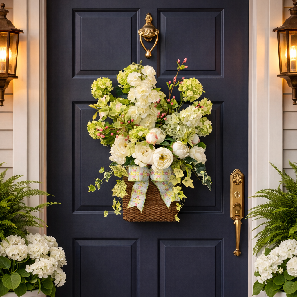 22"W X 10"L X 28" H BELLE MEADE HANGING BASKET