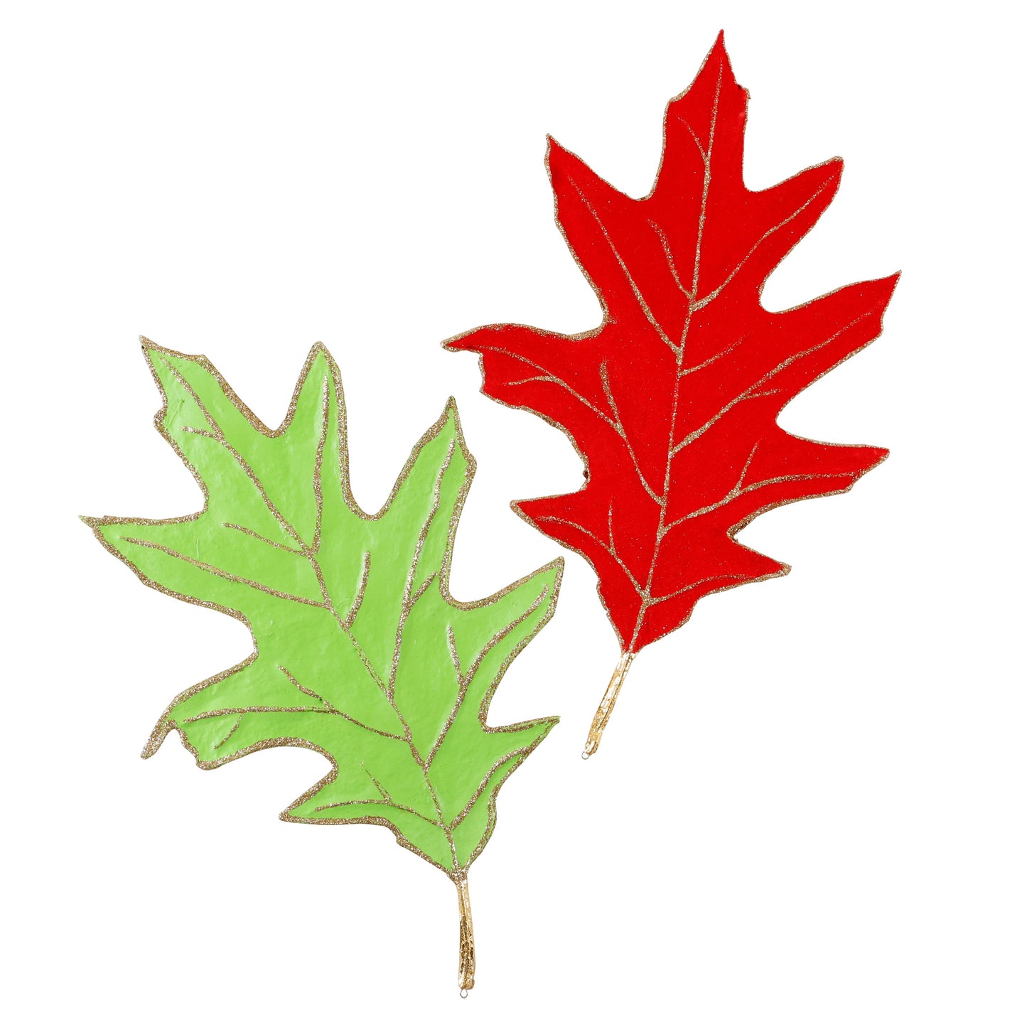 15" PAPER MACHE RED FALL LEAF