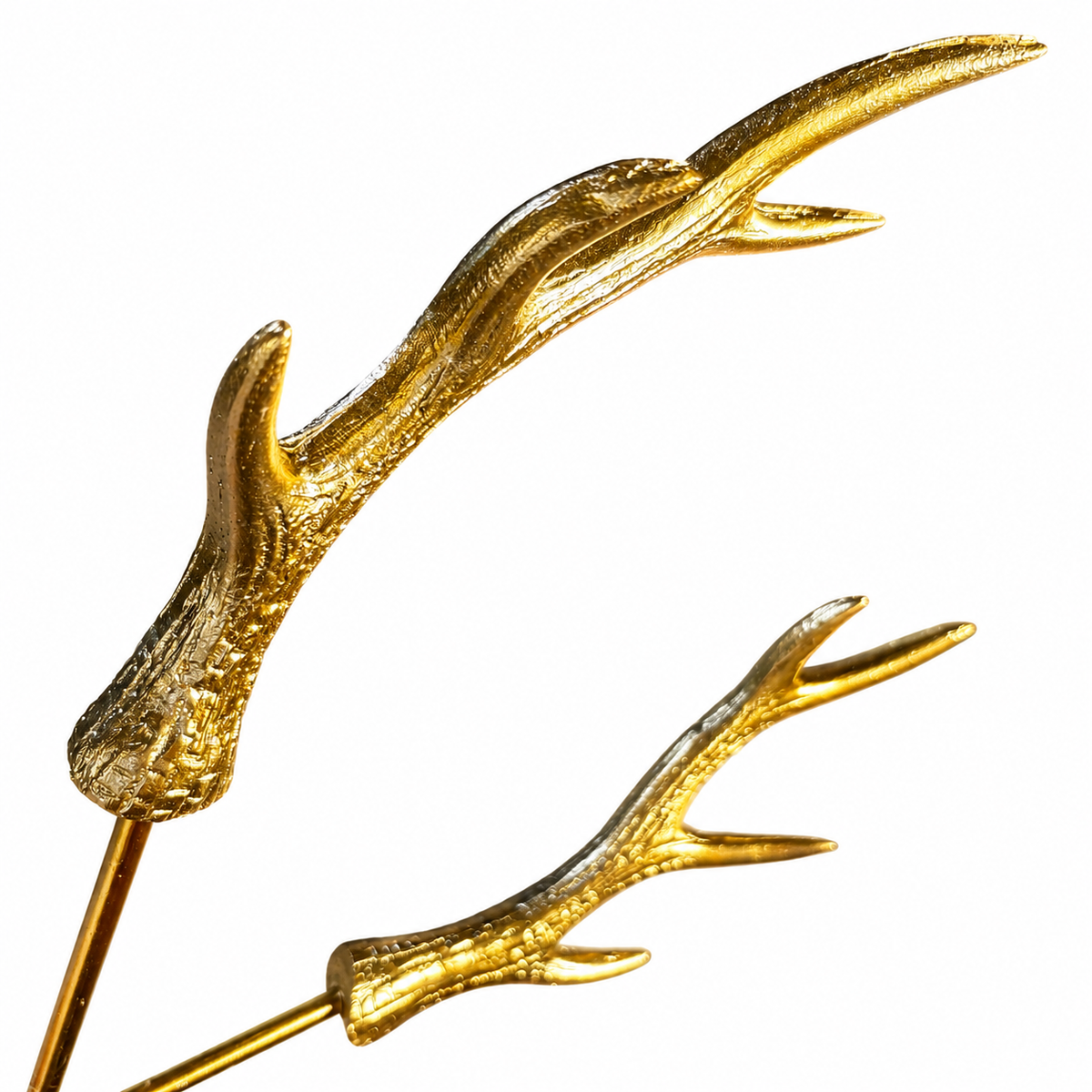 GOLD POLYRESIN ANTLER SPRAY 7.875*1.625*23.25 SINGLE ANTLER SIZE 2.56 X 7.5" HEIGHT