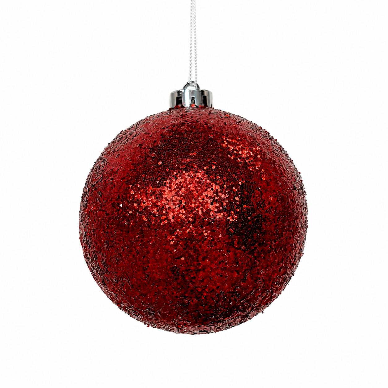 120mm Red Glitter Ball Ornament