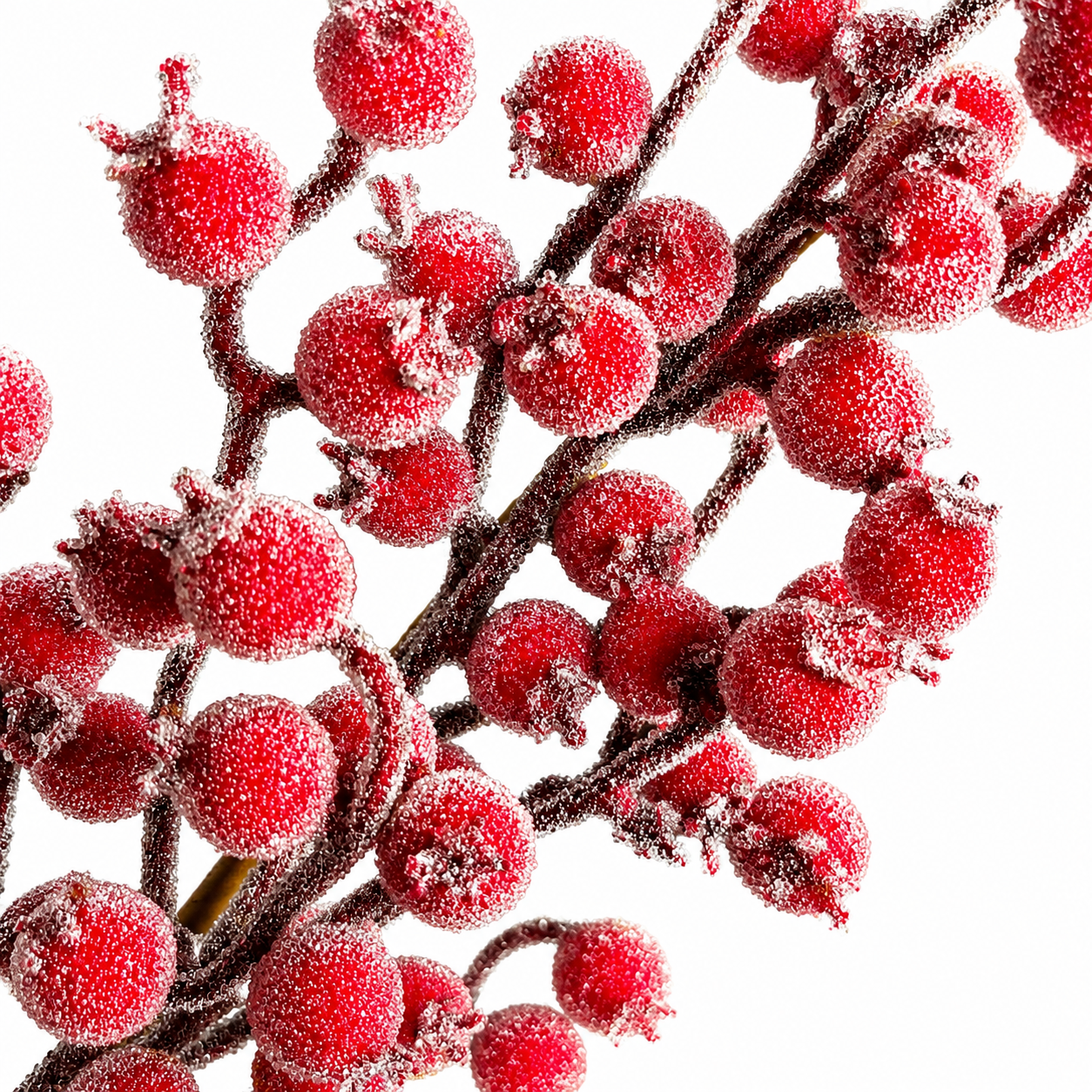 27" Red Iced Crabapple Spray