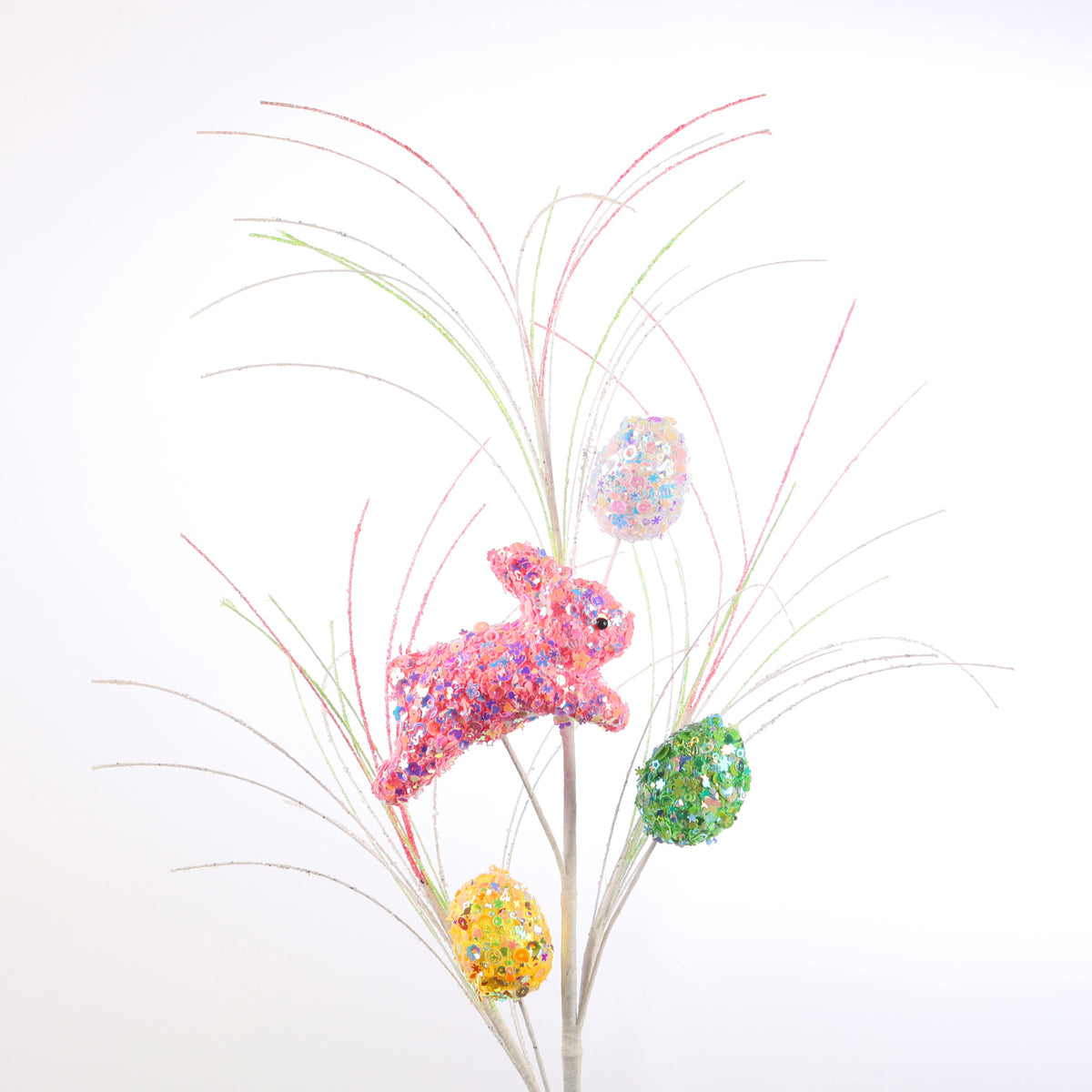 28" Rabbit and Eggs Spray Pink C09
