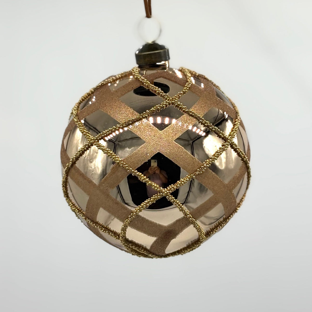 4.5" GOLD GLASS BALL ORN