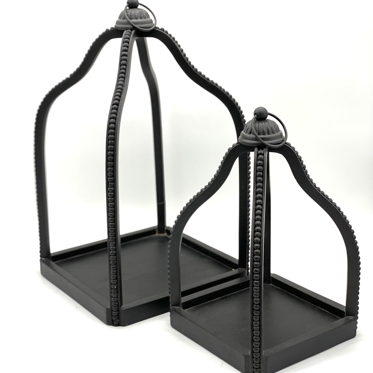 Blackwash Distress Set of 2 Lanterns