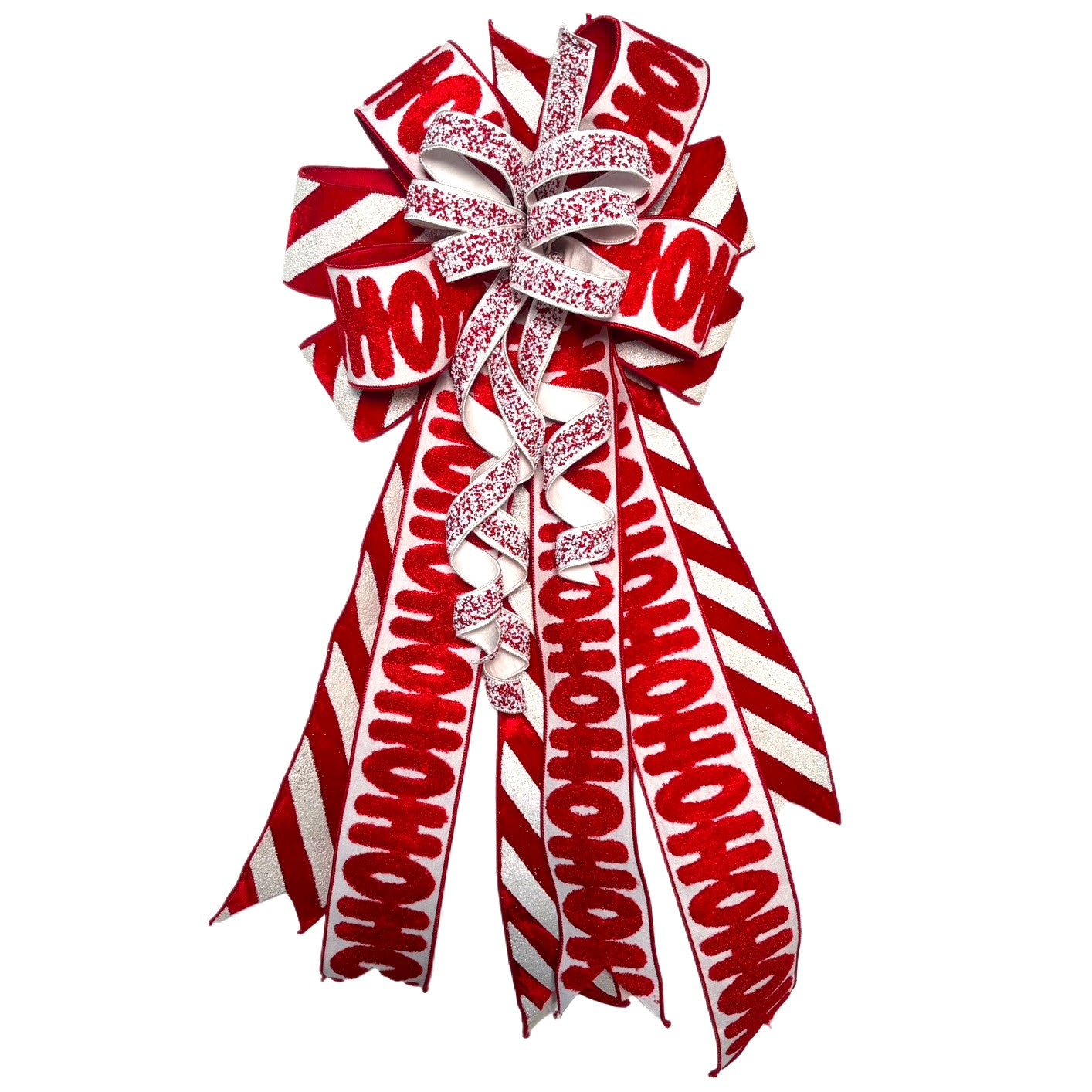 18" X 35" RED/WHITE HO HO HO BOW STYLE 14