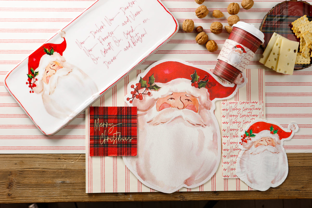 Red Ticking On Cream Placemat