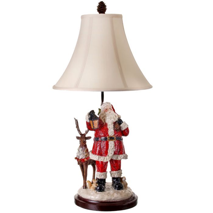 29" RSN SANTA W/FOREST FRIENDS LAMP UL"