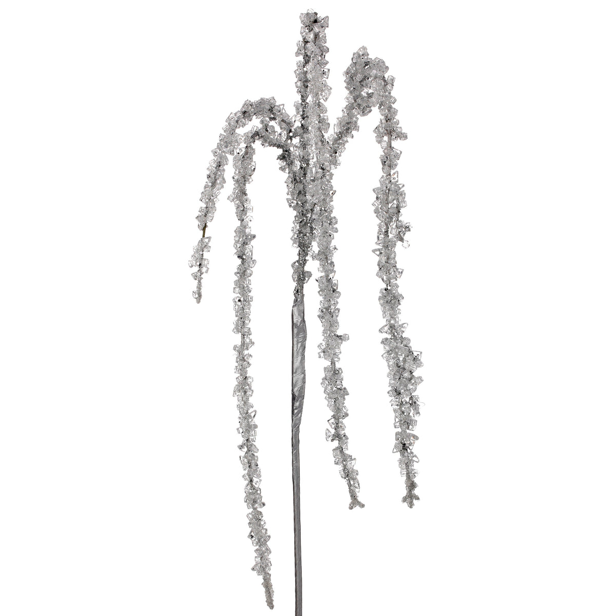 36" SILVER HANGING ICED BRANCH