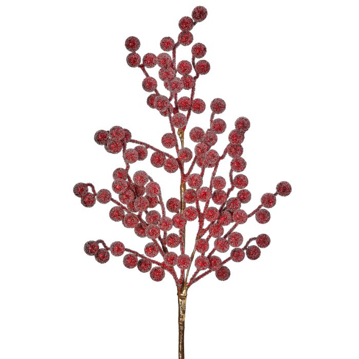 29" METALLIC GLITTER BERRY SPRAY-BURG