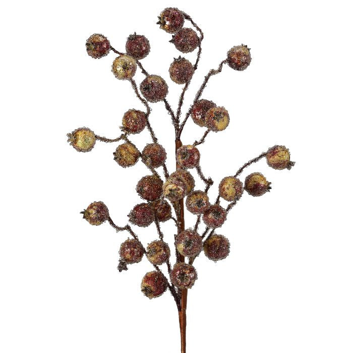 27" BEADED POMAGRANTE BERRY SPRAY-BROWN GOLD