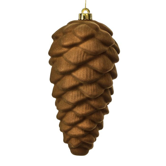 10" VP FLOCKED PINECONE ORNAMENT BOX/3