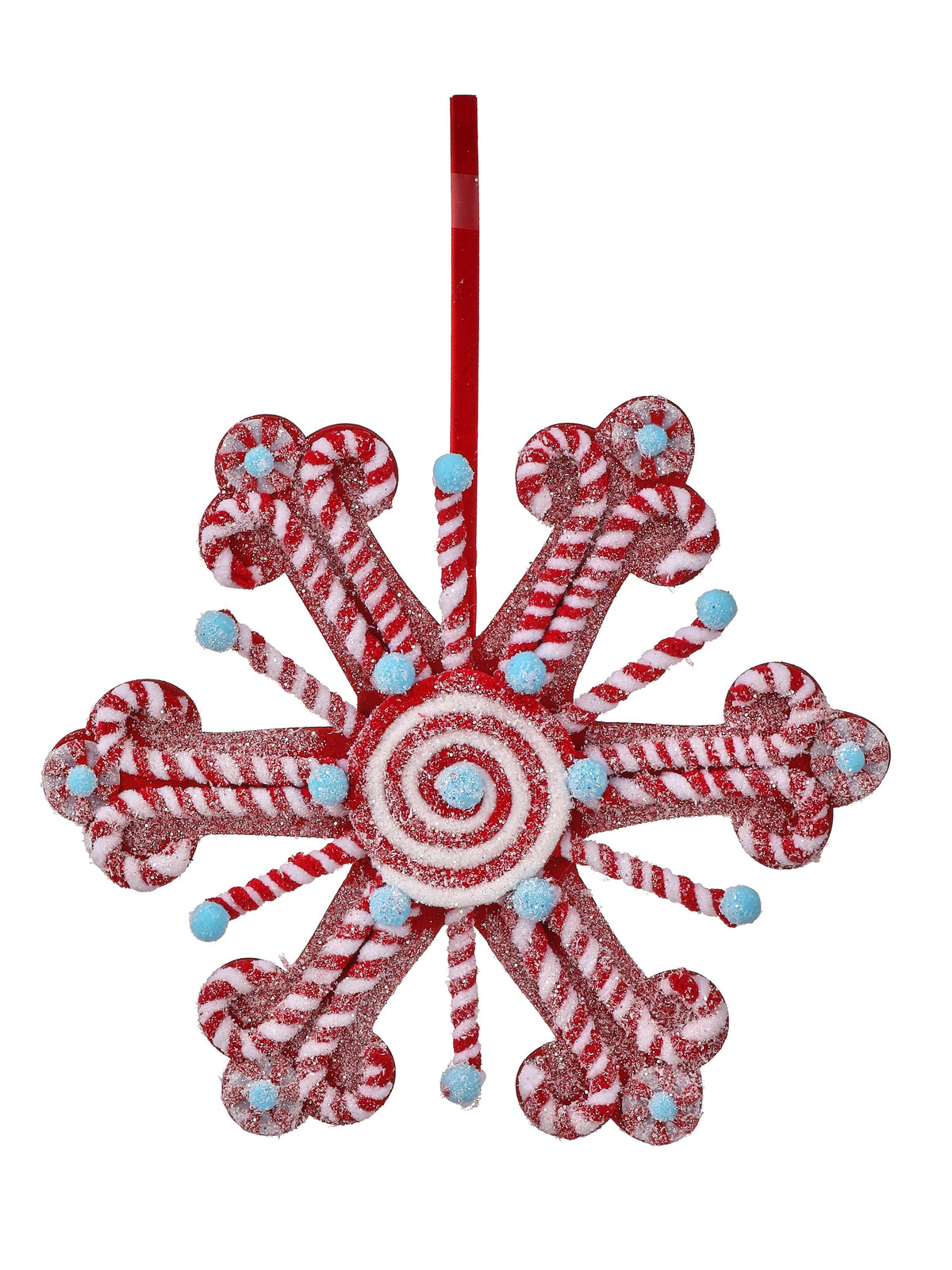 12" FROSTED PEPPERMINT SNOWFLAKE