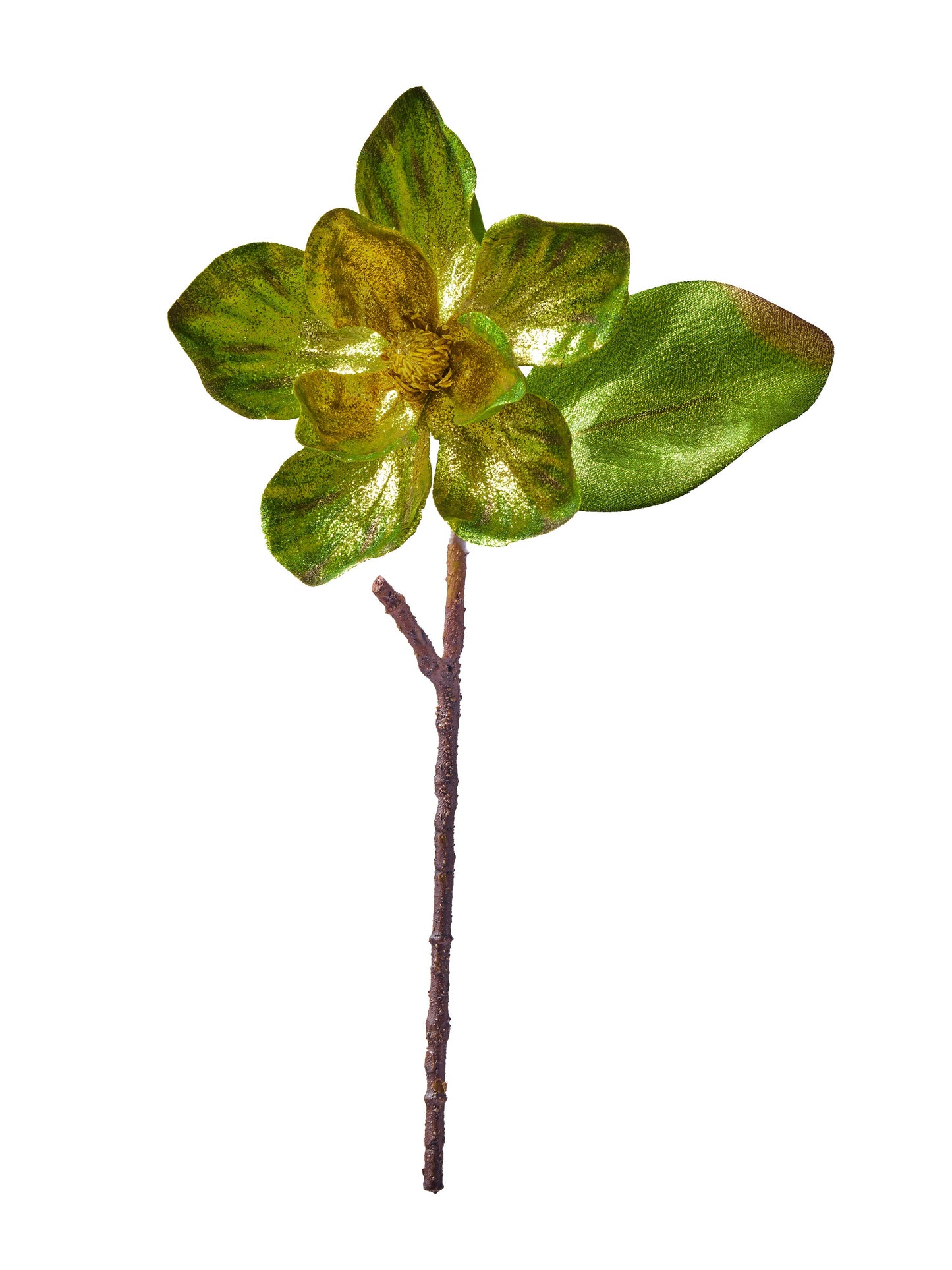 17" METALLIC GLITTER MAGNOLIA STEM-GRGD