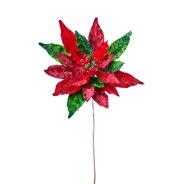 29" GLTTER W/JEWEL DISPLAY POINSETTIA