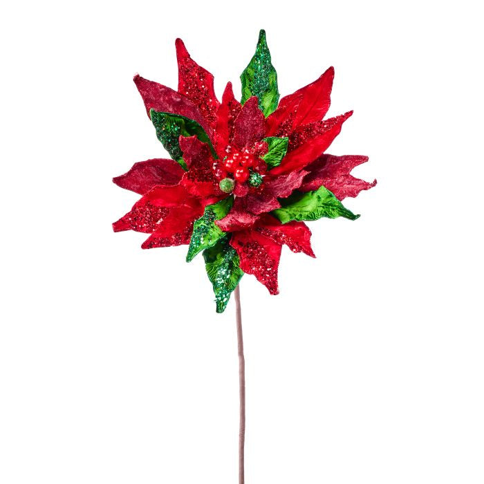 33" GLTTER W/JEWEL DISPLAY POINSETTIA