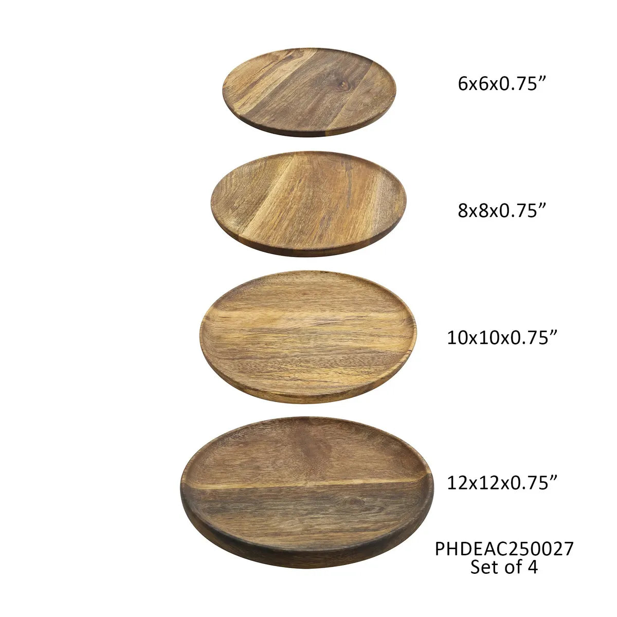 6" Mango Wood Round Platter (SMALL ONLY)