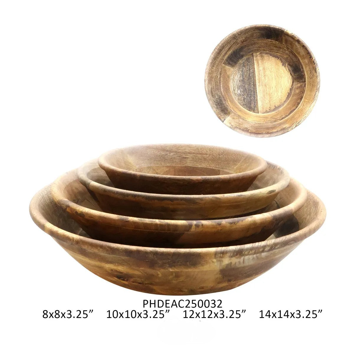 12" Mango Wood Serving Bowl (LARGE ONLY)