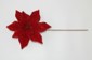 12" RED VELVET POINSETTIA FLORAL STEM