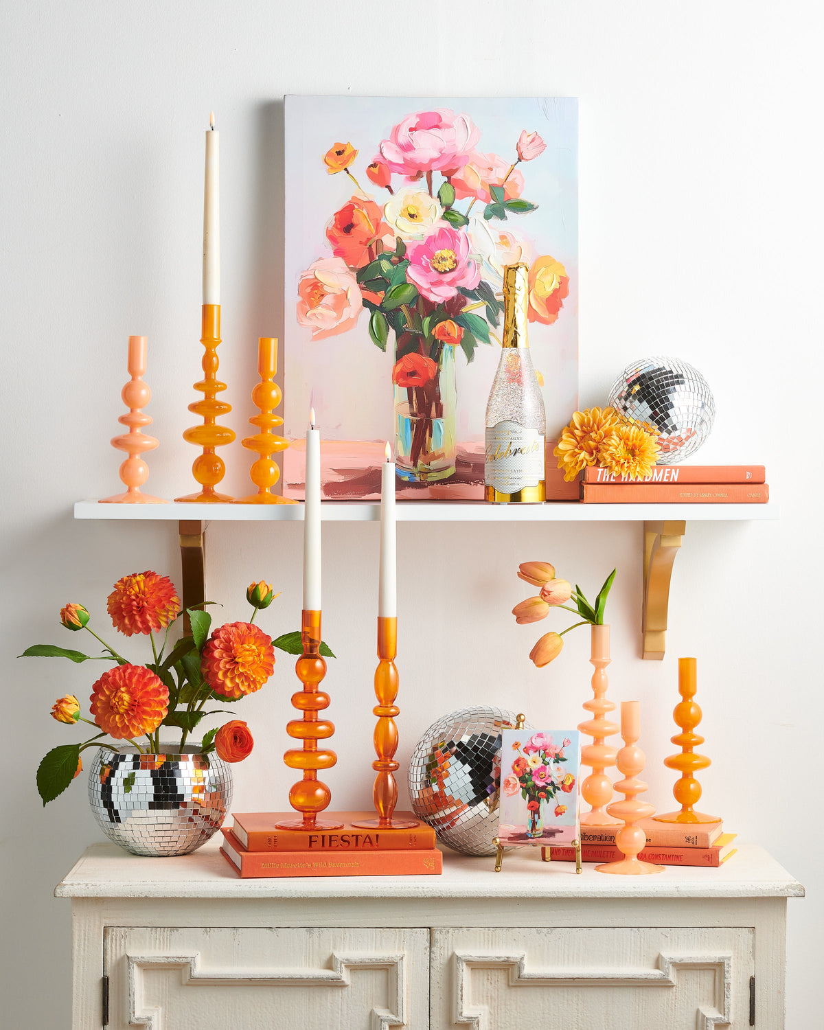 10.25" ORANGE CANDLE STICKS (RIGHT ONLY)