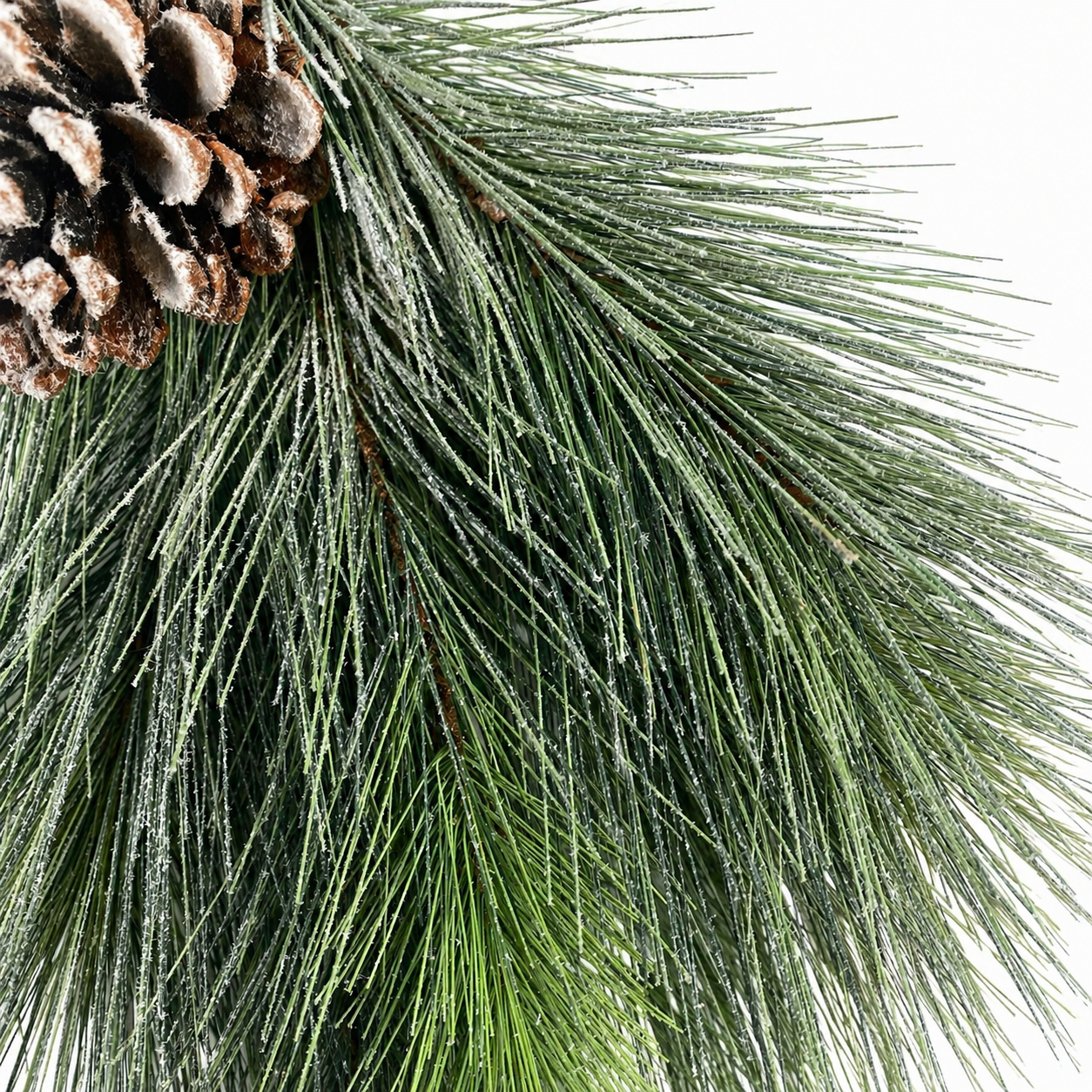 38" Real Touch Snowed Pine Spray with Pine Cone