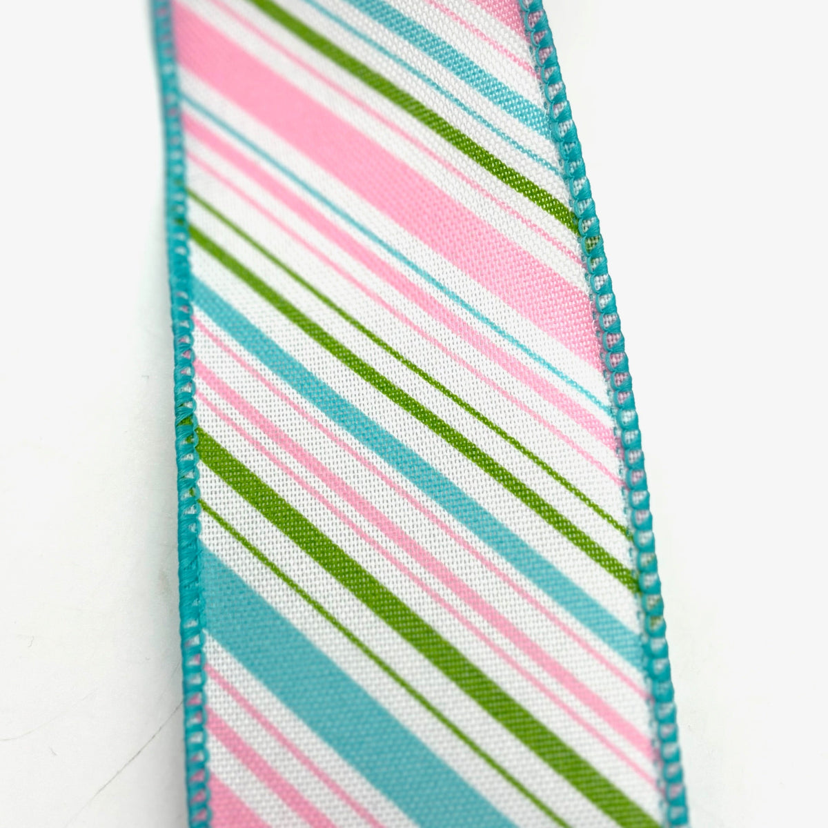 2.5"x10Y PINK/GREEN/BLUE DIAGONAL STRIPE RIBBON