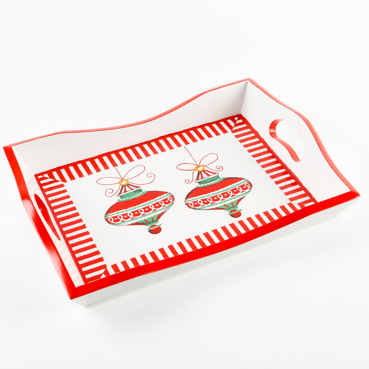 Kringle Red Border Ornament Tray