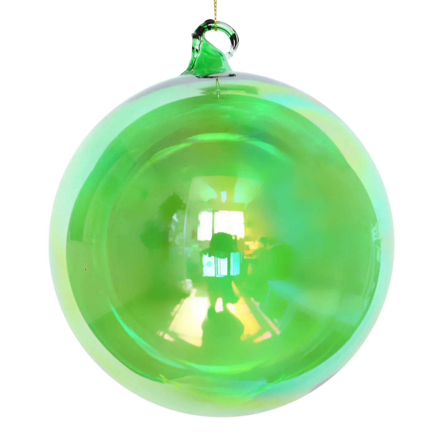 Bottle Glass Ball Ornament 150MM, Aqua