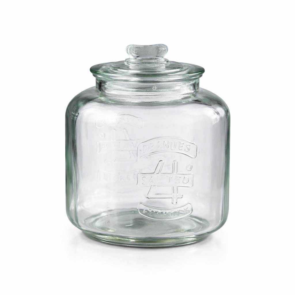 D7.5"H10" -CLEAR GLASS CANISTER WITH LID