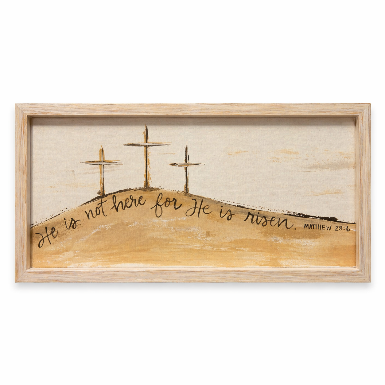 MDF/Fabric 3 Crosses Framed Printed Deco