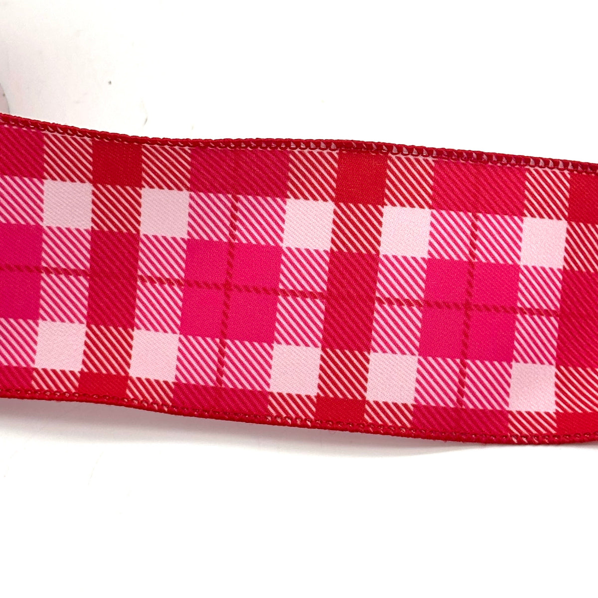2.5""X10YD PLAID RIBBON-RED/WHT/PK