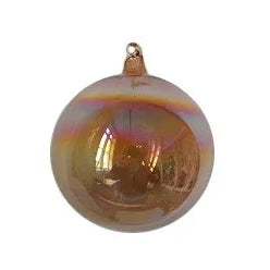 150MM Clear Glass Iridescent Ball Ornament, Brown