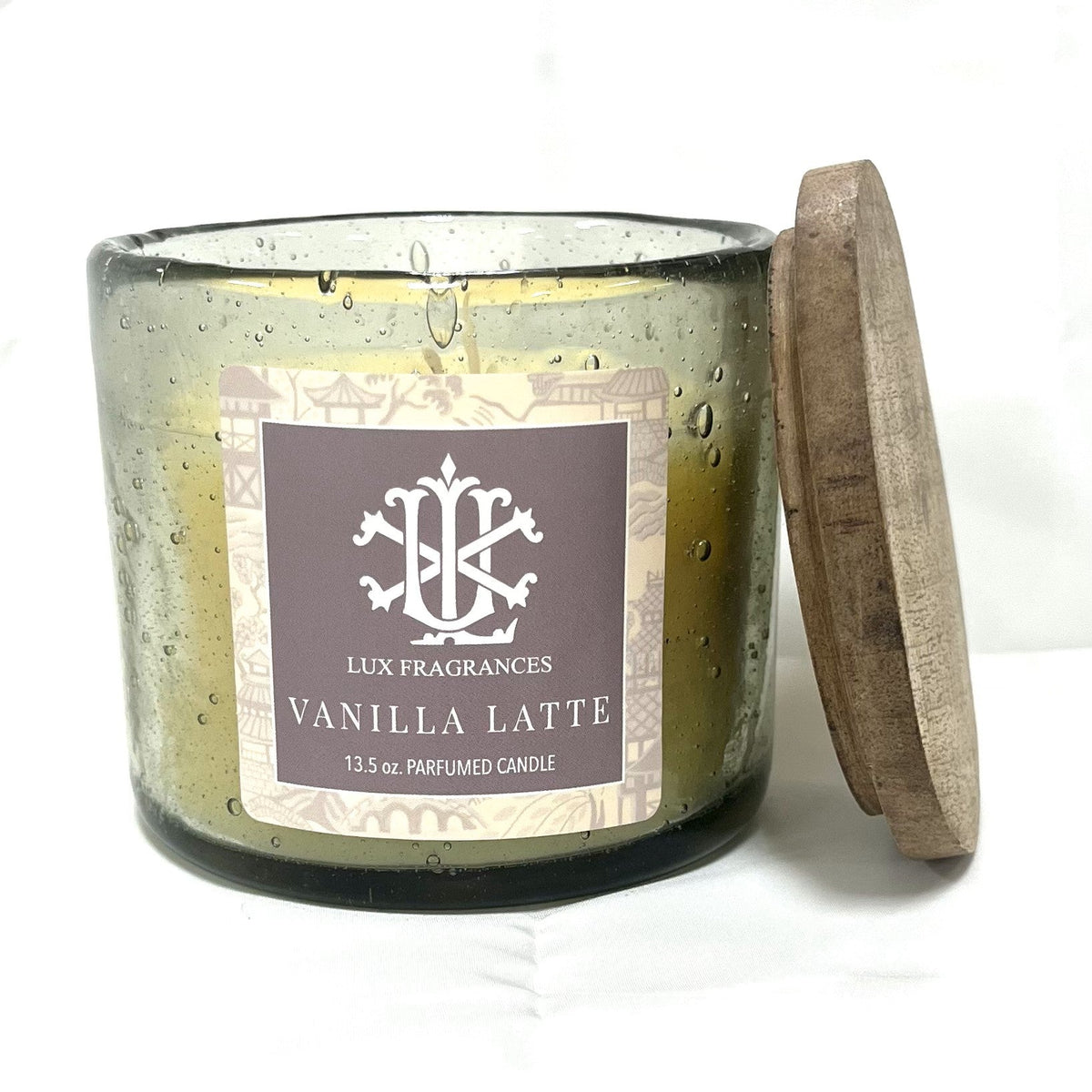 Vanilla Latte 13.5 oz. Clear Glass With Stain Lid