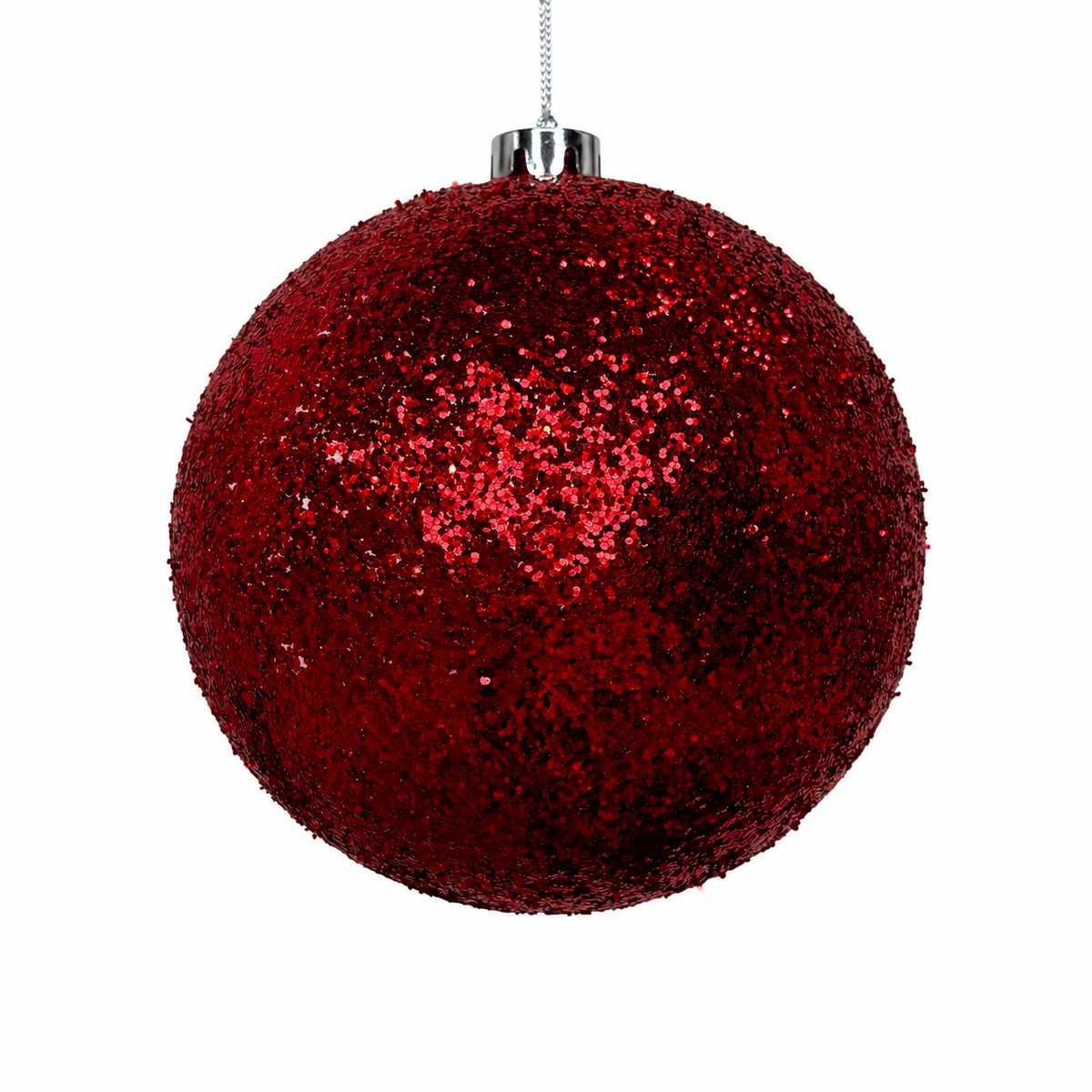 150mm Burgundy Glitter Ball Ornament