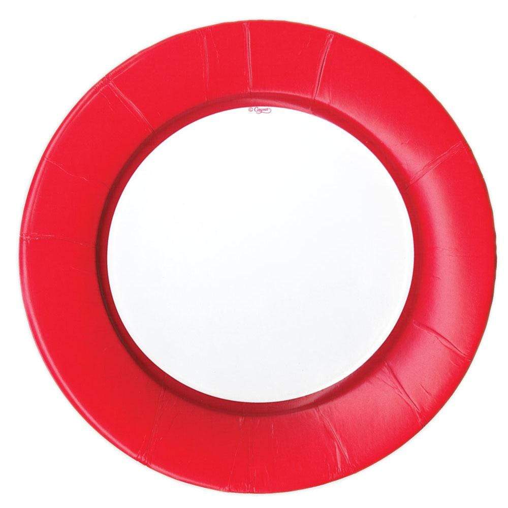 Linen Red Dinner Plates