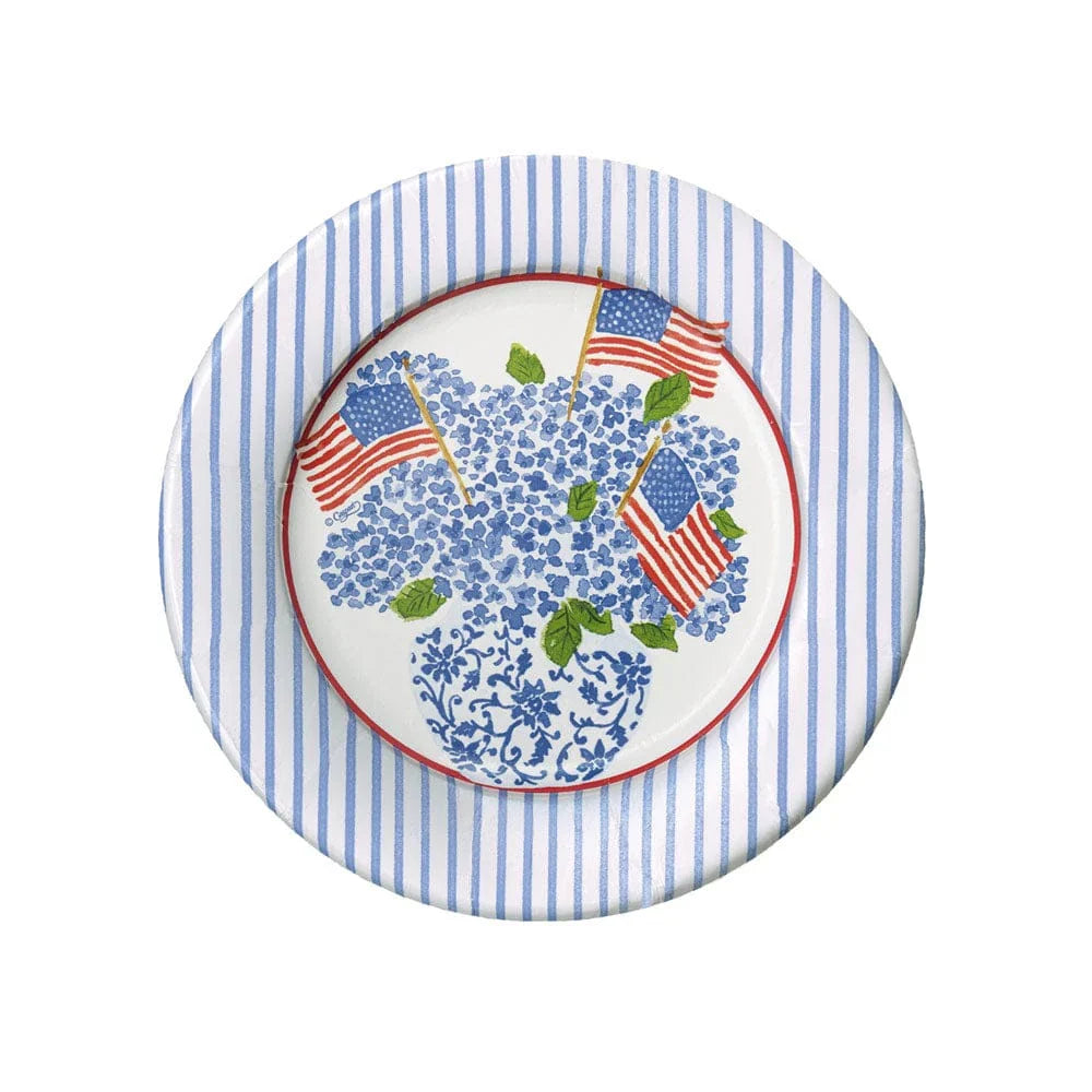 Flags And Hydrangeas Salad/Dessert Plates